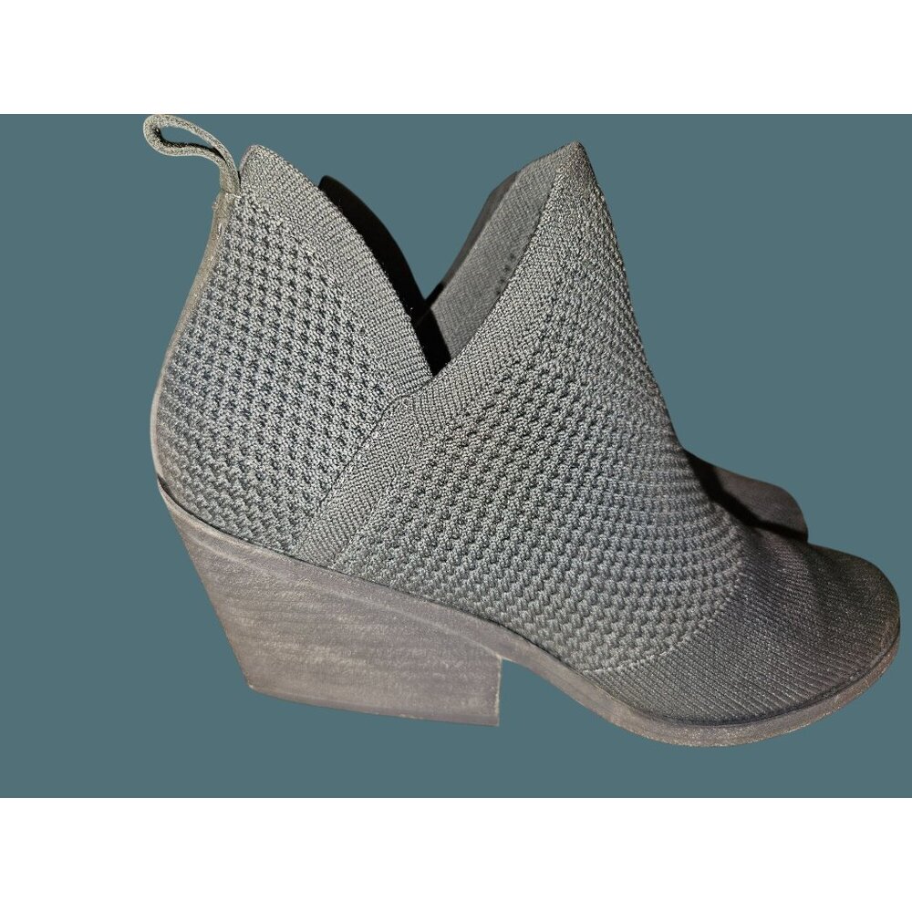 Eileen Fisher Graphite Stretch Knit Stack Heel Bootie Women Size 8.5 Minimalist - Picture 10 of 14